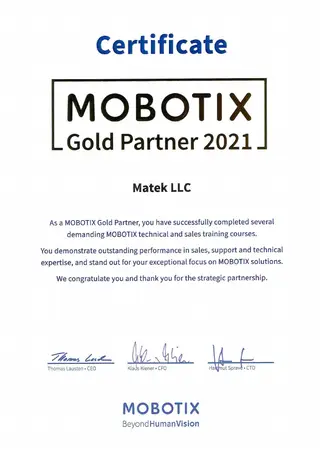 MOBOTIX Gold Partner — скан документа